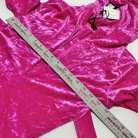 NWT Versace Jumpsuit 38 US 2 Biggie Medusa Pink Crushed Velvet Flare Leg $3,225 - Picture 10 of 15